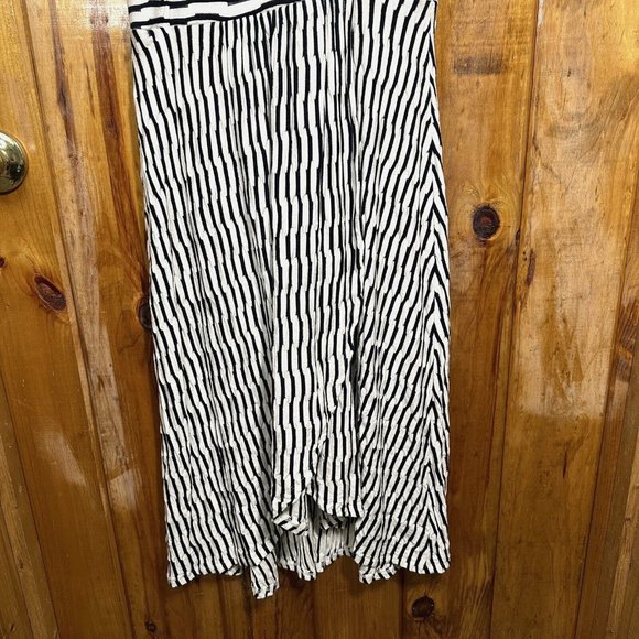 Maeve Anthropologie Paladino Dress Faux Wrap Puckered Stripe V-Neck Cap Sleeve S - Picture 6 of 11